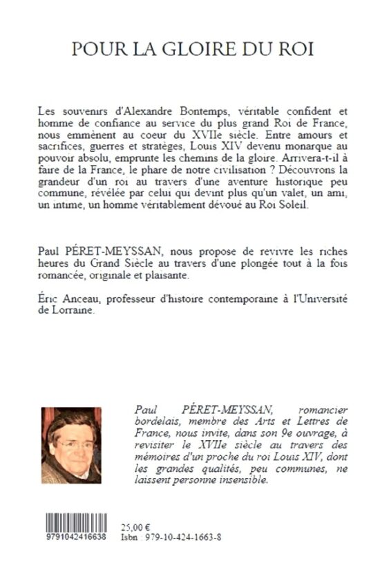 Paul Peret-Meyssan Pour la gloire du roi "Récits de son valet de cœur"